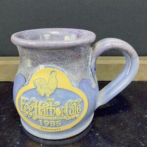 Deneen Pottery Hand Made Coffee Mug Cup Egg Purple Lilac Harbor Cafe Illinois